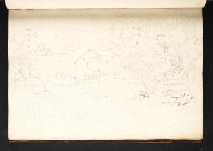 Joseph Mallord William Turner, ‘Malmesbury Abbey: The Ruins from the North-West, with Cottages in the Foreground’ 1798