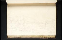 View of Dolgellau (Dolgelly) from the North, with Cader Idris Beyond; Llanelltyd Bridge to the Right, Joseph Mallord William Turner, 1798, Graphite on paper
