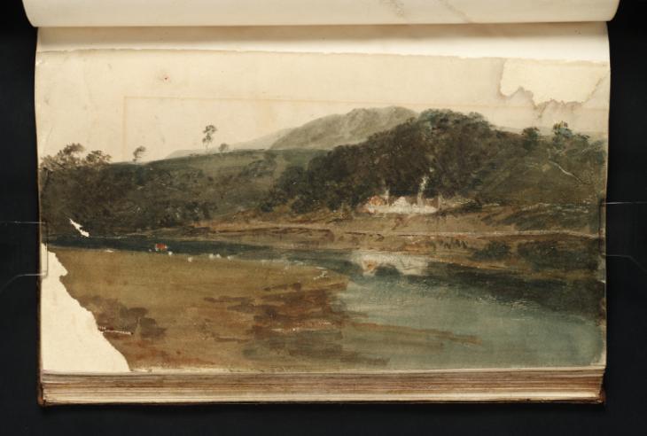 Joseph Mallord William Turner, ‘View across a River towards Houses under a Wooded Hill’ 1798