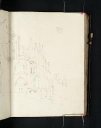 Malmesbury Abbey from the North East; Detail of Romanesque Moulding ?or a Capital (Top Right), Joseph Mallord William Turner, 1798, Graphite on paper