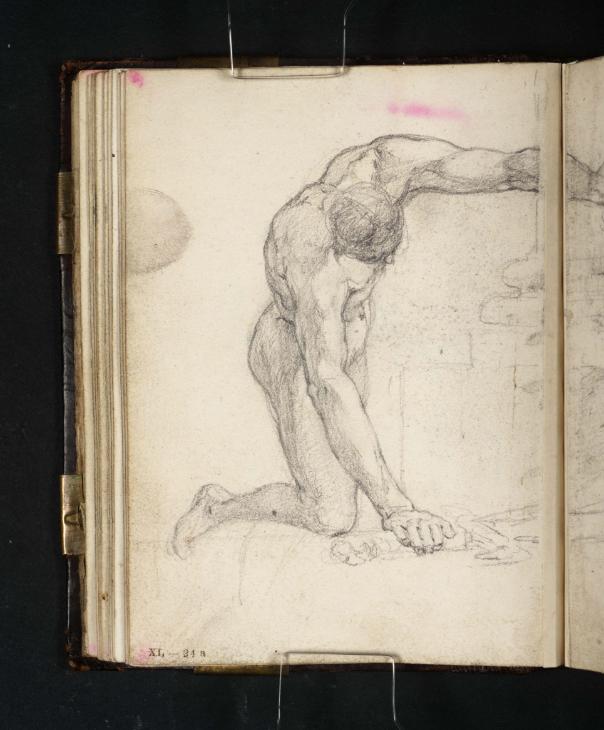 Joseph Mallord William Turner, ‘Academy Study of a Kneeling Male Nude Holding a Sword and Gigantic Decapitated Head’ 1798