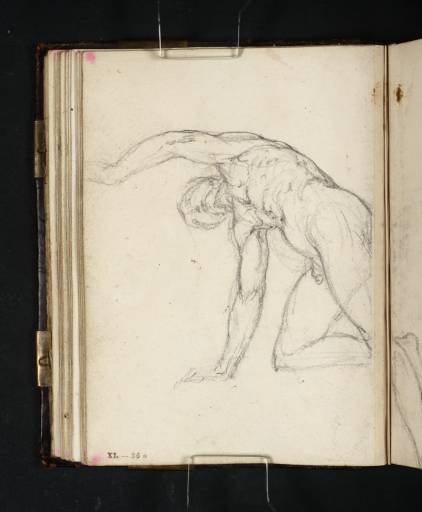 Joseph Mallord William Turner, ‘Study of a Kneeling Male Nude with Raised Left Arm’ 1798