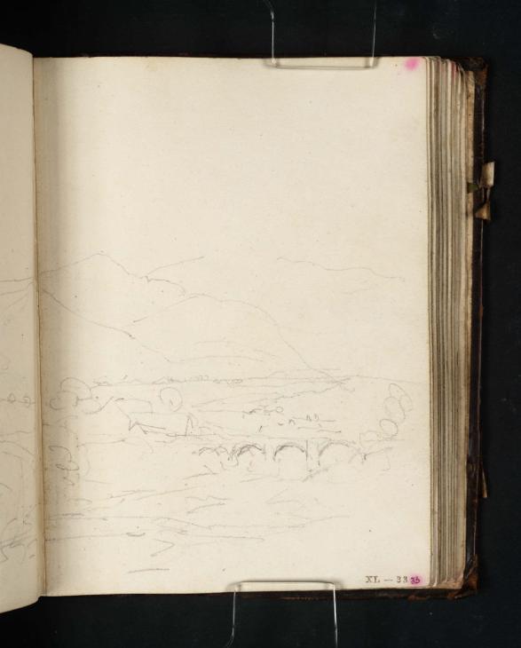 Joseph Mallord William Turner, ‘A Five-Arched Bridge over a River with Mountains Beyond’ 1798