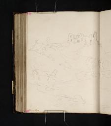 The Ruins of the Castle at Llanhaden, Pembrokeshire, from the South West, with ?the River Teifi, Joseph Mallord William Turner, 1798, Graphite on paper