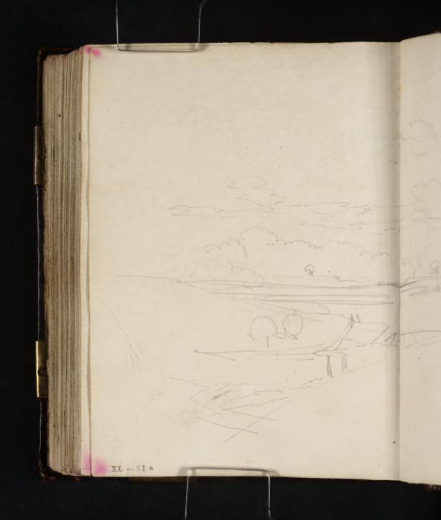 Joseph Mallord William Turner, ‘View along a Broad River or Estuary, with a Cloudy Sky’ 1798