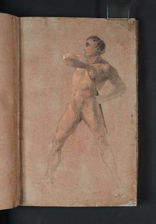 Joseph Mallord William Turner, ‘A Standing Male Nude Drawing a Sword’ c.1798-9