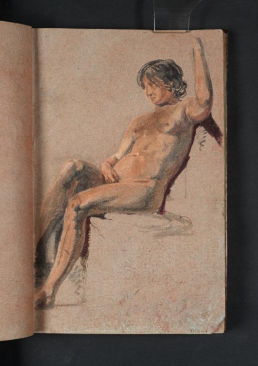 Joseph Mallord William Turner, ‘A Seated Female Nude with Raised Left Arm’ c.1798-9