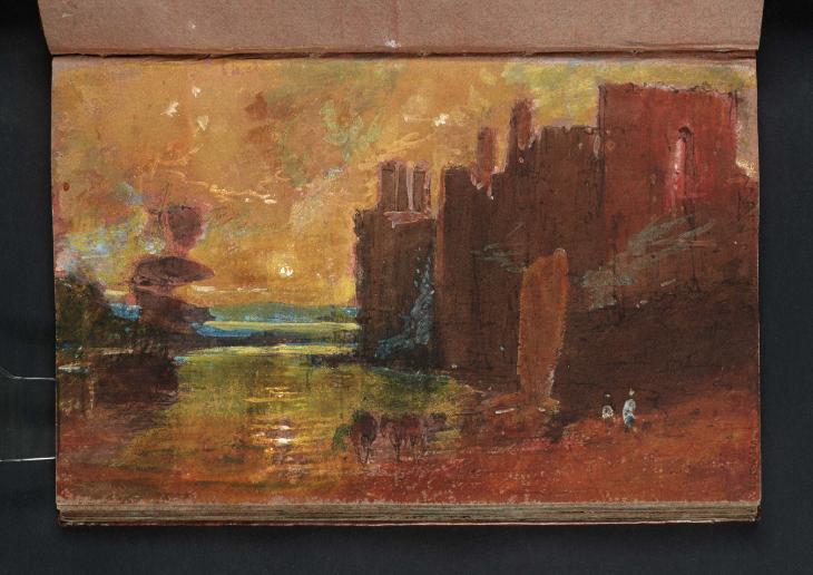 Joseph Mallord William Turner, ‘Composition Study: Caernarvon Castle with a Low Sun’ c.1798-9
