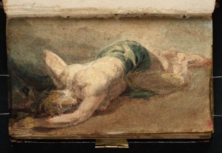 Joseph Mallord William Turner, ‘Study of a Partly Draped Female Nude Lying on the Ground’ 1799
