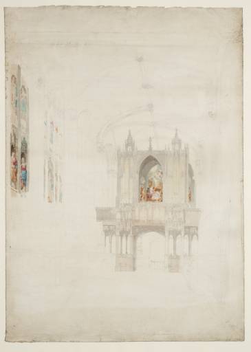 Joseph Mallord William Turner, ‘Oxford: The Interior of New College Chapel, Looking through the Organ Screen towards Reynolds's West Window’ c.1798-1800
