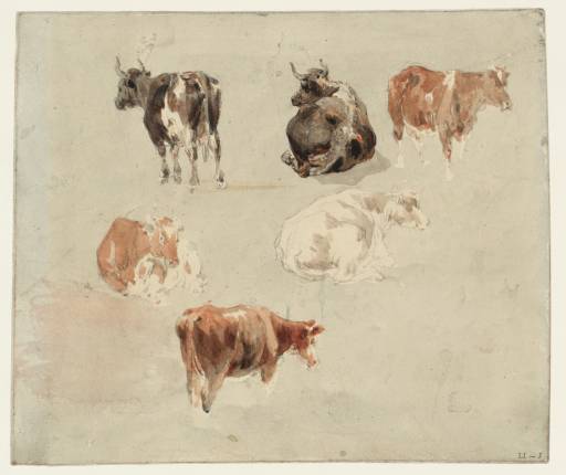 Joseph Mallord William Turner, ‘Studies of Six Cows’ 1798