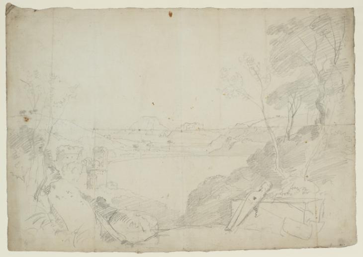 Joseph Mallord William Turner, ‘Composition Sketch: Lake Avernus with Aeneas and the Sibyl’ c.1797-8