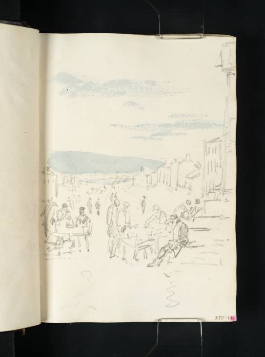 Joseph Mallord William Turner, ‘A View down a Broad Street, with Figures and Tables by a Market Cross’ 1801