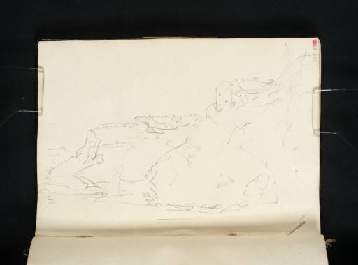 Joseph Mallord William Turner, ‘Houses on a Cliff above a River, Perhaps at Norham’ 1801