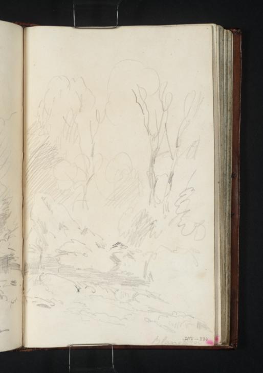 Joseph Mallord William Turner, ‘Blair Atholl: The Rocky Bed of the River Tilt between Wooded Banks’ 1801
