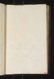 Monzie Castle seen across the Shaggie Burn; A Ridge of Mountains (Top Right), Joseph Mallord William Turner, 1801, Graphite on paper