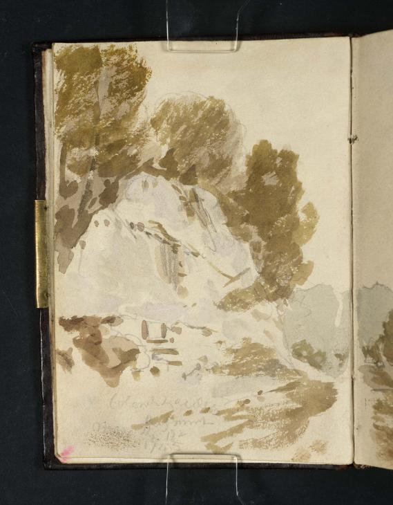 Joseph Mallord William Turner, ‘A Wooded Cliff beside the Old Military Road along Loch Lomond, with the Loch and Ben Lomond to the Right’ 1801