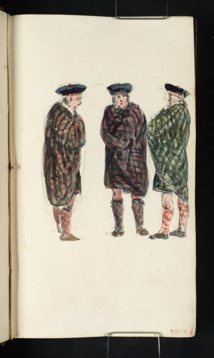Joseph Mallord William Turner, ‘Three Men in Bonnets and Plaids, Talking’ 1801