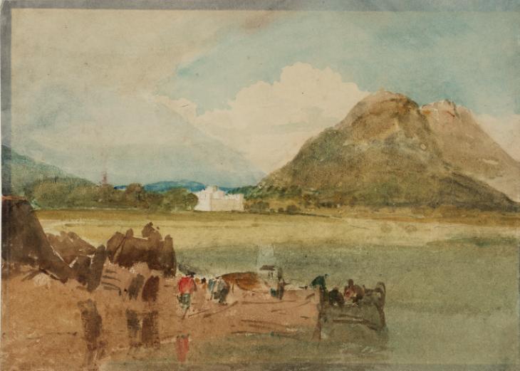 Joseph Mallord William Turner, ‘Inveraray Castle and Duniquoich Hill from across Loch Shira’ c.1801
