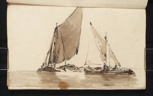 Joseph Mallord William Turner, ‘A Barge with Sail Set, and a Smaller Boat under Sail’ c.1801