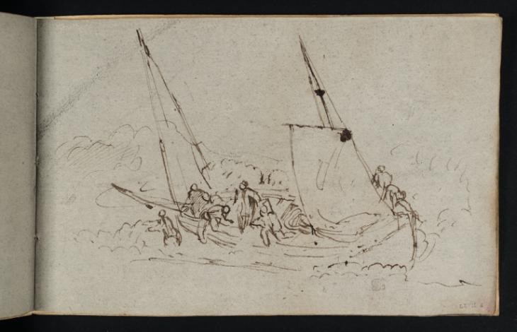 Joseph Mallord William Turner, ‘A Fishing Boat among Breakers, with the Crew Disembarking’ c.1801-2