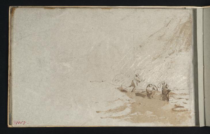 Joseph Mallord William Turner, ‘A Fishing Boat Riding a Breaker Close to the Shore, with Another Boat Beyond’ c.1801-2