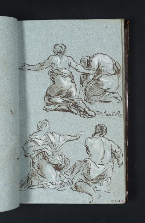 Joseph Mallord William Turner, ‘Two Kneeling Figures; Two Figures Registering Astonishment or Awe’ c.1799-1802