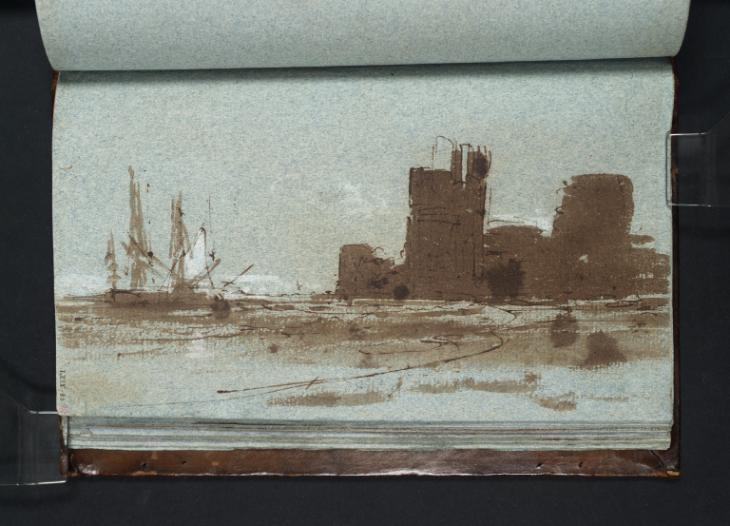 Joseph Mallord William Turner, ‘Composition Study: Shipping near Caernarvon Castle’ c.1799