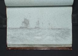 Ships at Sea, Probably Related to the ‘Egremont Sea-Piece’, Joseph Mallord William Turner, c.1799–1802, Ink and graphite on paper