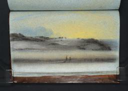 Snowy Hills beside a Lake: ?Evening Sky, Joseph Mallord William Turner, c.1799–1802, Ink and graphite on paper
