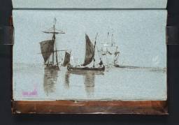 Shipping in a Calm, Joseph Mallord William Turner, c.1799–1802, Ink and graphite on paper