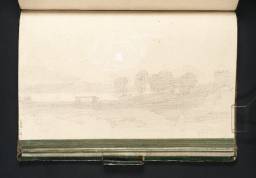Lake Shore at Geneva; Moonrise, Joseph Mallord William Turner, 1802, Graphite and chalk on paper