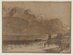 The Lake of Brienz from the Quay, the Faulhorn beyond, Joseph Mallord William Turner, 1802, Chalk, gouache and graphite on paper