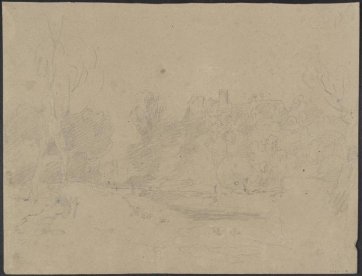 Joseph Mallord William Turner, ‘?Martigny; La Bâtiaz from the River Drance’ 1802