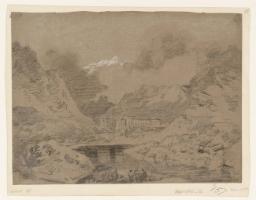 The Hospice at the Summit of the Great St Bernard Pass, Mont Vélan in the Distance, Joseph Mallord William Turner, 1802, Chalk, gouache and graphite on paper
