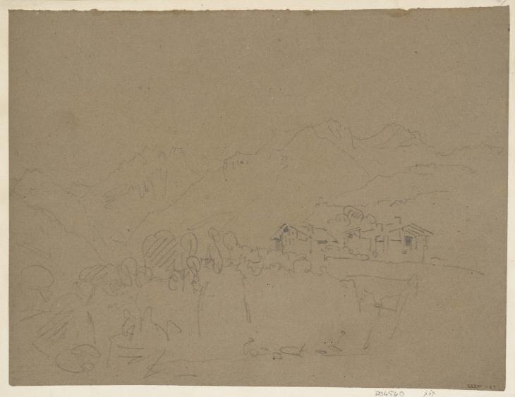 Joseph Mallord William Turner, ‘?The Val d'Aosta near Villeneuve, with Château d'Argent’ 1802