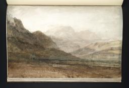 The River Arve, with Mont Blanc in the Distance, Joseph Mallord William Turner, 1802, Chalk and graphite on paper