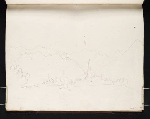 Joseph Mallord William Turner, ‘Spiez, Lake Thun, with the Niesen and Blümlisalp’ 1802