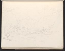 Town, River and Distant Mountains, Joseph Mallord William Turner, 1802, Graphite on paper