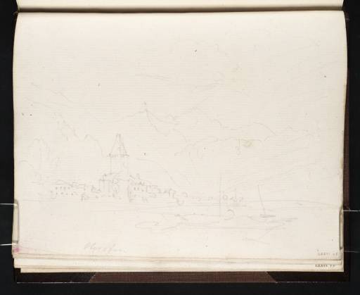 Joseph Mallord William Turner, ‘Oberhofen from Lake Thun; the Eiger, Mönch and Jungfrau in the Distance’ 1802