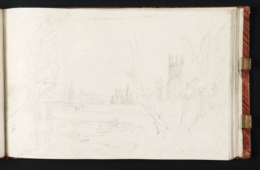 Joseph Mallord William Turner, ‘Oxford: Magdalen Bridge and Tower, with Distant View of Merton, Christchurch Cathedral and Tom Tower’ 1802-3