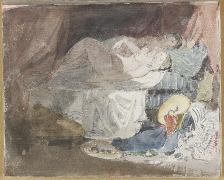 Joseph Mallord William Turner, ‘Nude Swiss Girl and a Companion on a Bed’ 1802