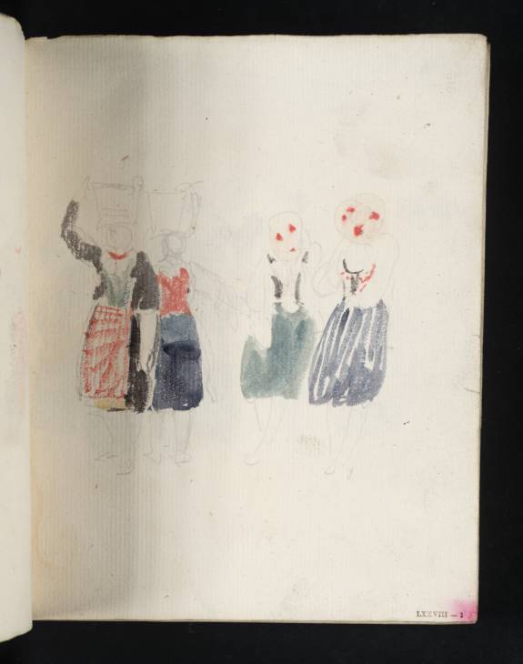 Joseph Mallord William Turner, ‘Group of Swiss Peasant Girls, Two Carrying Milking Pails’ 1802