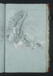 Composition Study: Figures beneath a Tree, Probably for the Projected Composition of the ‘Death of Adonis’, Joseph Mallord William Turner, c.1799–1805, Chalk on paper