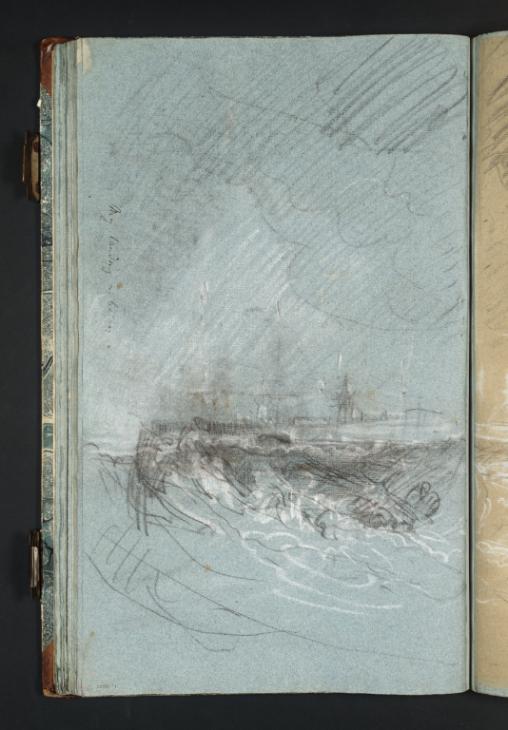 Joseph Mallord William Turner, ‘The Pier at Calais, with a Rowing Boat and Packet Boat in Rough Water’ c.1802