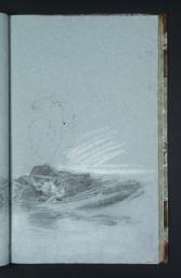 Study of a Fishing Boat Riding a Large Breaker, for ‘Fishermen upon a Lee-Shore, in Squally Weather’, Joseph Mallord William Turner, c.1799–1805, Chalk on paper