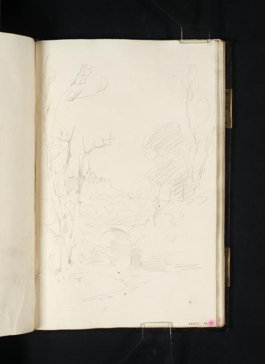 Joseph Mallord William Turner, ‘A Single-Arched Bridge over a River among Trees, with a Castle Beyond’ 1801