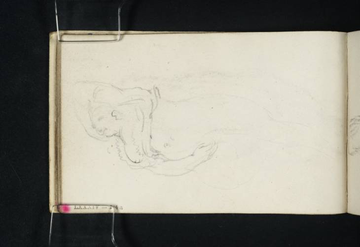Joseph Mallord William Turner, ‘A Woman, Semi-Draped, Reclining on her Side, Head Resting on her Right Arm, Left Hand Between her Legs’ c.1800-7