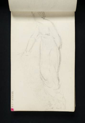 Joseph Mallord William Turner, ‘A Standing Woman, Draped, Right Arm Resting on a Pedestal, Seen from the Side’ c.1800-7