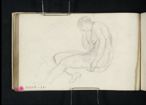 Joseph Mallord William Turner, ‘A Nude Woman Seated in Profile to Left, Head Propped in Hand’ c.1800-7